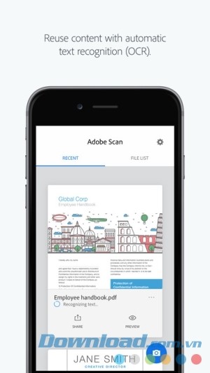 Adobe Scan cho iOS hỗ trợ sử dụng lại nội dung