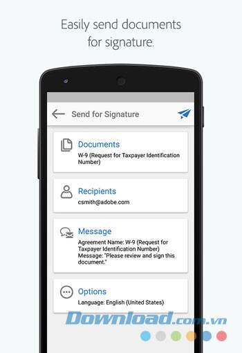 Dễ dàng gửi tài liệu để xin chữ ký