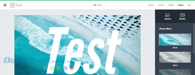 Tùy chỉnh chữ và phông nền theo ý muốn bằng ứng dụng web Adobe Spark Post