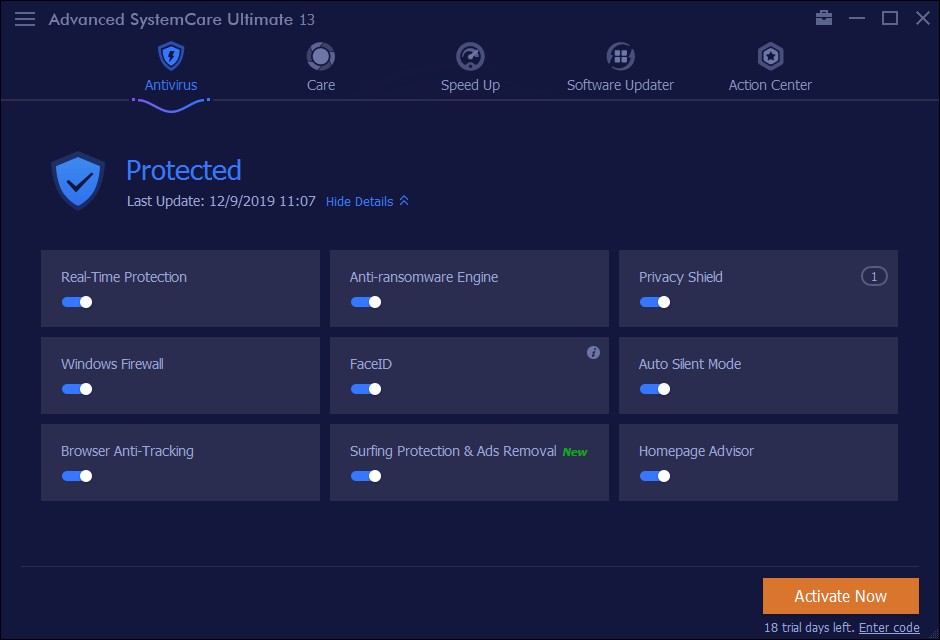 Advanced SystemCare Ultimate 13 bảo vệ máy tính toàn diện