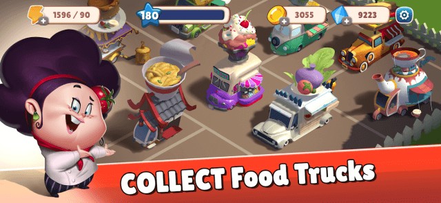 Thu thập các xe thực phẩm khác nhau trong game Adventure Chef: Merge Explorer