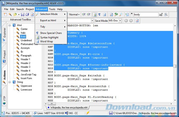 Trình soạn thảo mã nguồn AEdix Suite