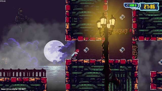 Đồ họa game mang phong cách pixel synthwave chất lượng cao