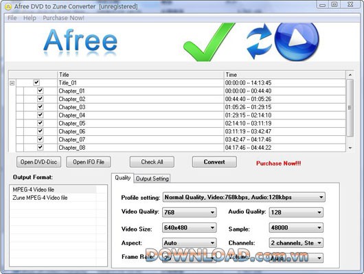 Afree DVD to Zune Converter