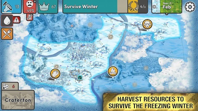 Thu thập tài nguyên và cố gắng sống sót trong điều kiện băng giá