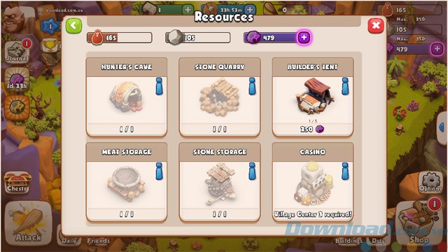 Nhiều nguồn lực để lựa chọn trong Age of Cavemen