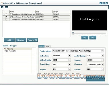 Aglare 3GP to AVI Converter