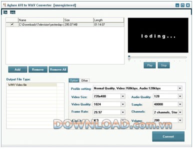 Aglare AVI to WMV Converter