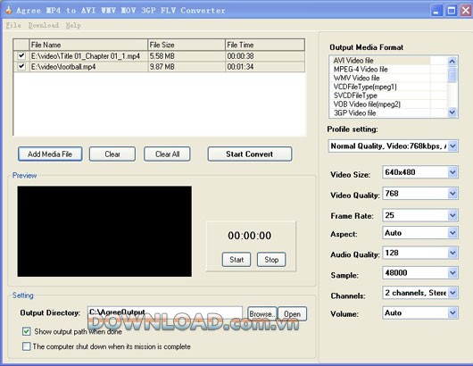 Agree MP4 to AVI WMV MOV 3GP FLV Converter