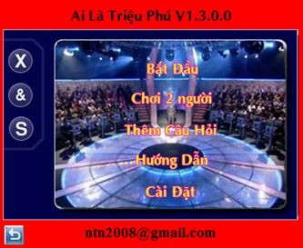 Giao diện chính của game Ai là triệu phú