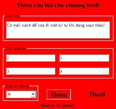 Tự thêm câu hỏi cho trò chơi Ai là triệu phú