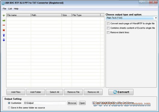 Ailt DOC RTF XLS PPT to TXT Converter