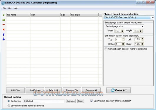 Ailt DOCX DOCM to DOC Converter