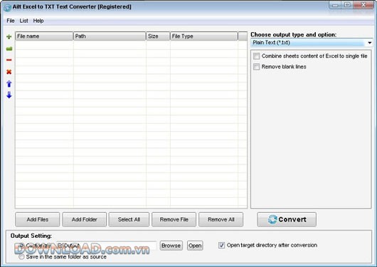 Ailt Excel to TXT Text Converter