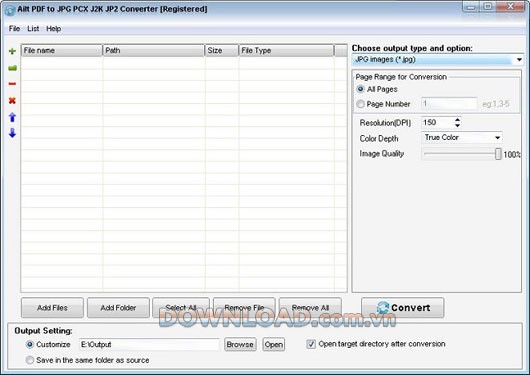 Ailt PDF to JPG PCX J2K JP2 Converter