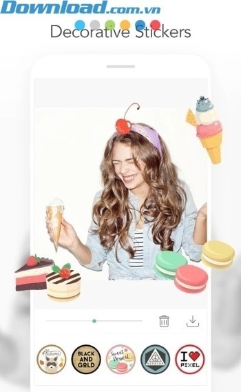 Chèn nhãn dán dễ thương