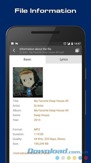 Xem chi tiết thông tin bài hát với AIMP trên Android