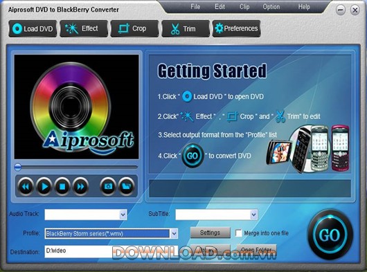 Aiprosoft DVD to BlackBerry Converter