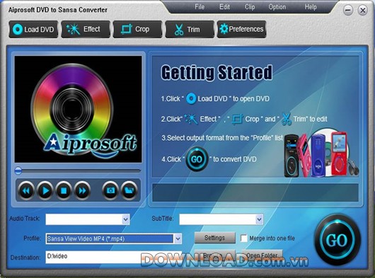 Aiprosoft DVD to Sansa Converter
