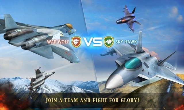 Tham gia đôi bay và chống lại người khác trong game Air Combat OL Team Match