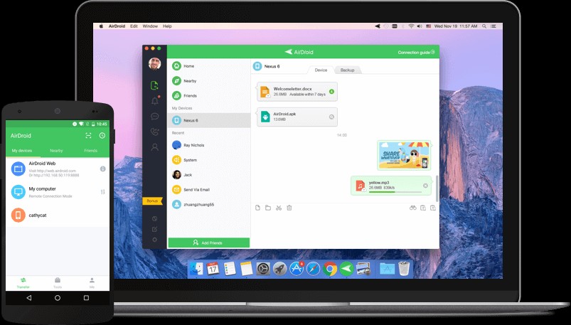 Phần mềm điều khiển thiết bị Android: AirDroid