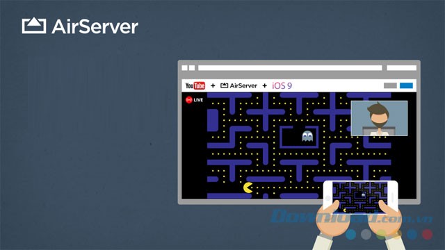 Stream màn hình di động lên PC với AirServer