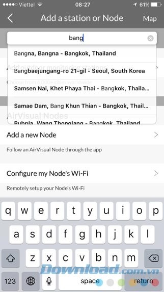 Tìm kiếm thành phố