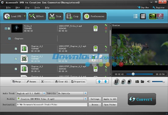 Aiseesoft DVD to Creative Zen Converter