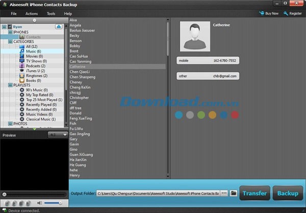 Aiseesoft iPhone Contacts Backup