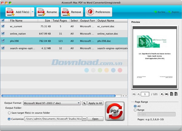 Aiseesoft Mac PDF to Word Converter