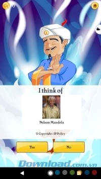 Chọn yes nếu thần đèn Akinator cho Android đoán đúng