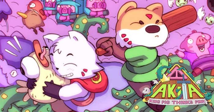 Akita: King Pig Thinks Pink là game đi cảnh 2D với đồ họa vẽ tay cực dễ thương