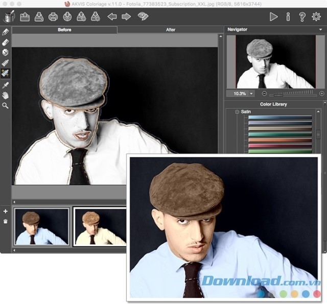 Giao diện AKVIS Coloriage cho Mac