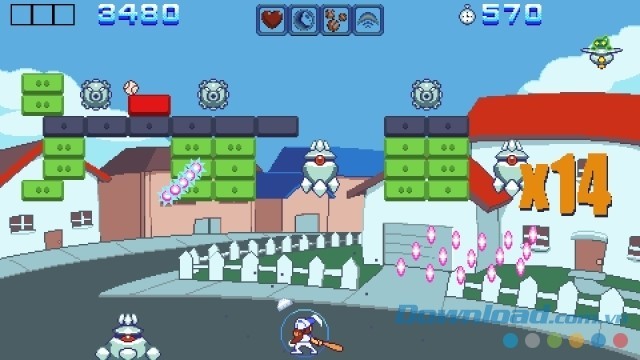 Tìm cách đạt combo nhân điểm trong game hành động vui Aliens Go Home Run mới cho máy tính