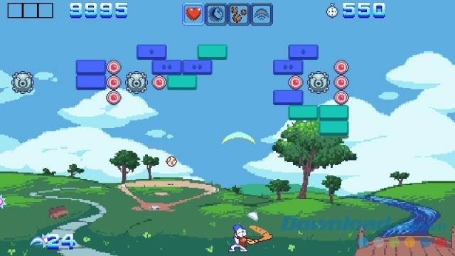 Cố gắng đạt điểm cao trong game Aliens Go Home Run