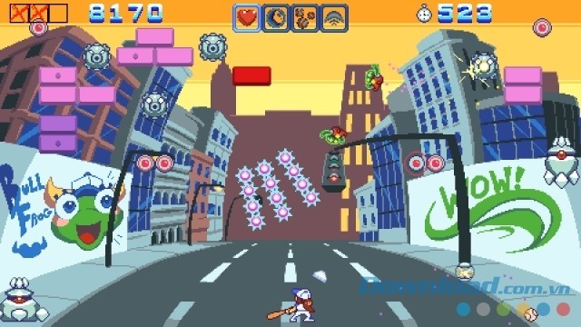 Sử dụng vật phẩm trong game Aliens Go Home Run