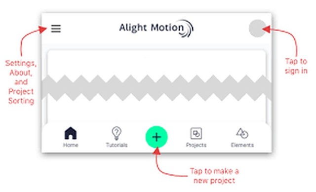 Tạo dự án mới trong Alight Motion