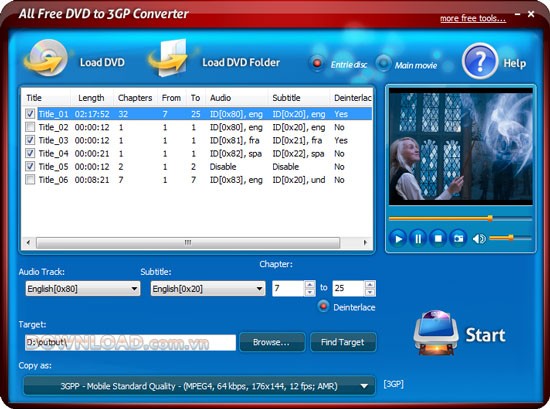 All Free DVD to 3GP Converter