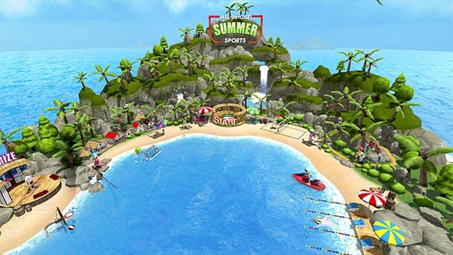 Bối cảnh là hòn đảo nhiệt đới xanh mát, thích hợp để nghỉ dưỡng và vui chơi