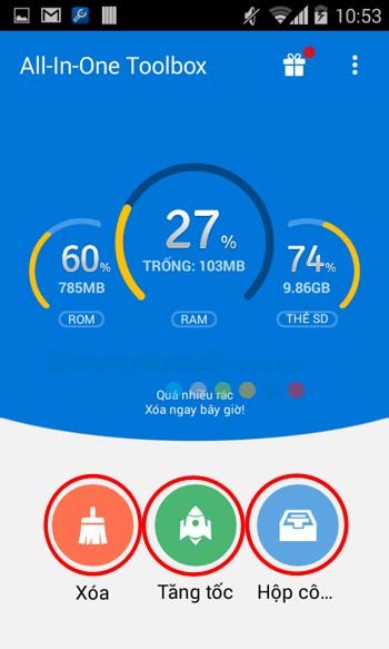 Giao diện của All-In-One Toolbox