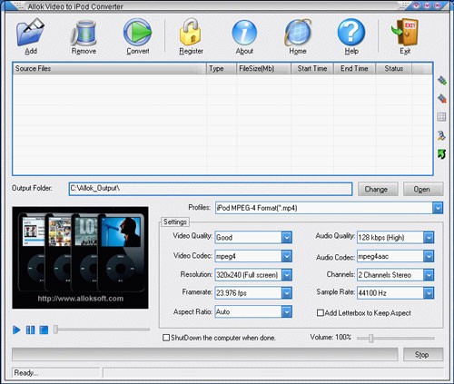 Allok Video to iPod Converter