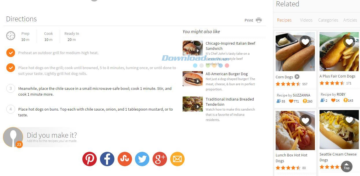 Hướng dẫn nấu chi tiết món ăn trên Allrecipes