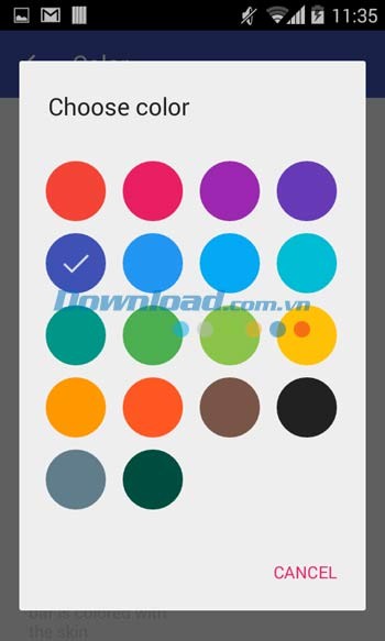 Bảng màu trong Amaze File Manager