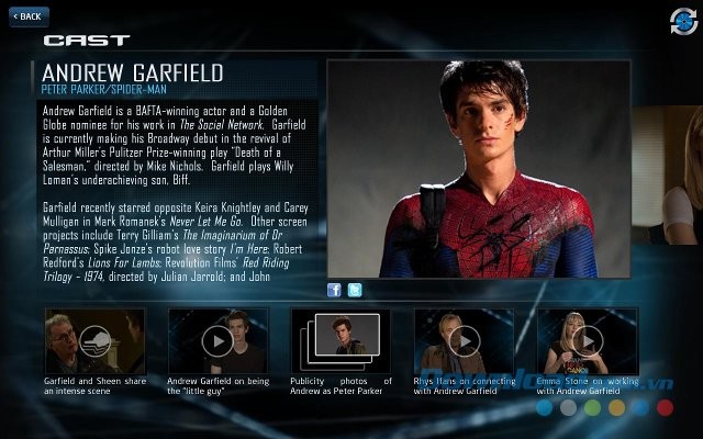 Xem video chia sẻ của diễn viên chính trong Amazing Spider-Man 2nd Screen