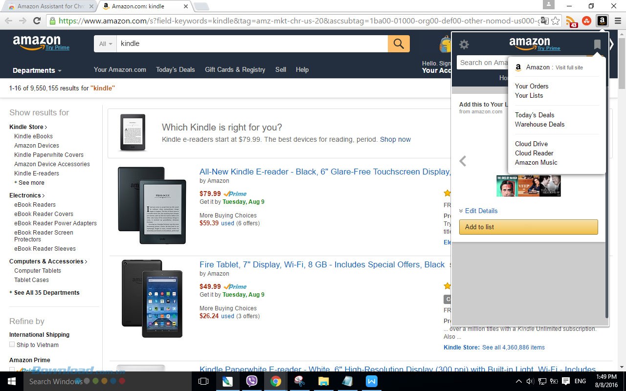 Truy cập Amazon nhanh chóng