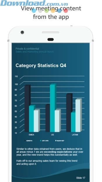 Xem nội dung cuộc họp ngay trong ứng dụng
