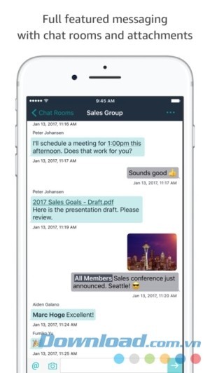Amazon Chime cho iOS tạo chat room
