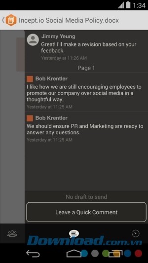 Amazon WorkDocs cho Android hỗ trợ hợp tác nhóm
