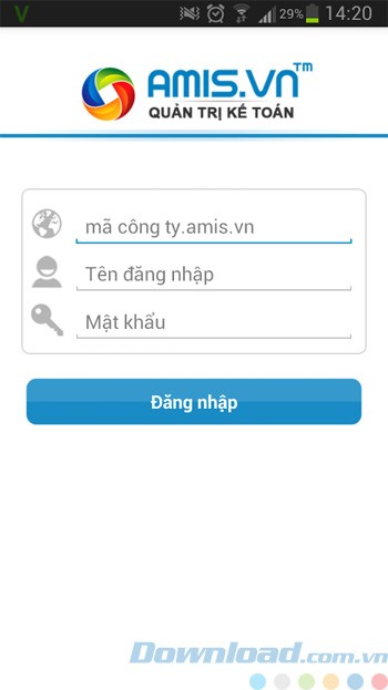 Giao diện đăng nhập AMIS SME