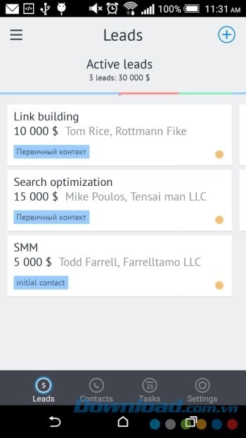 Quản lý các đầu mối kinh doanh bằng amocRM